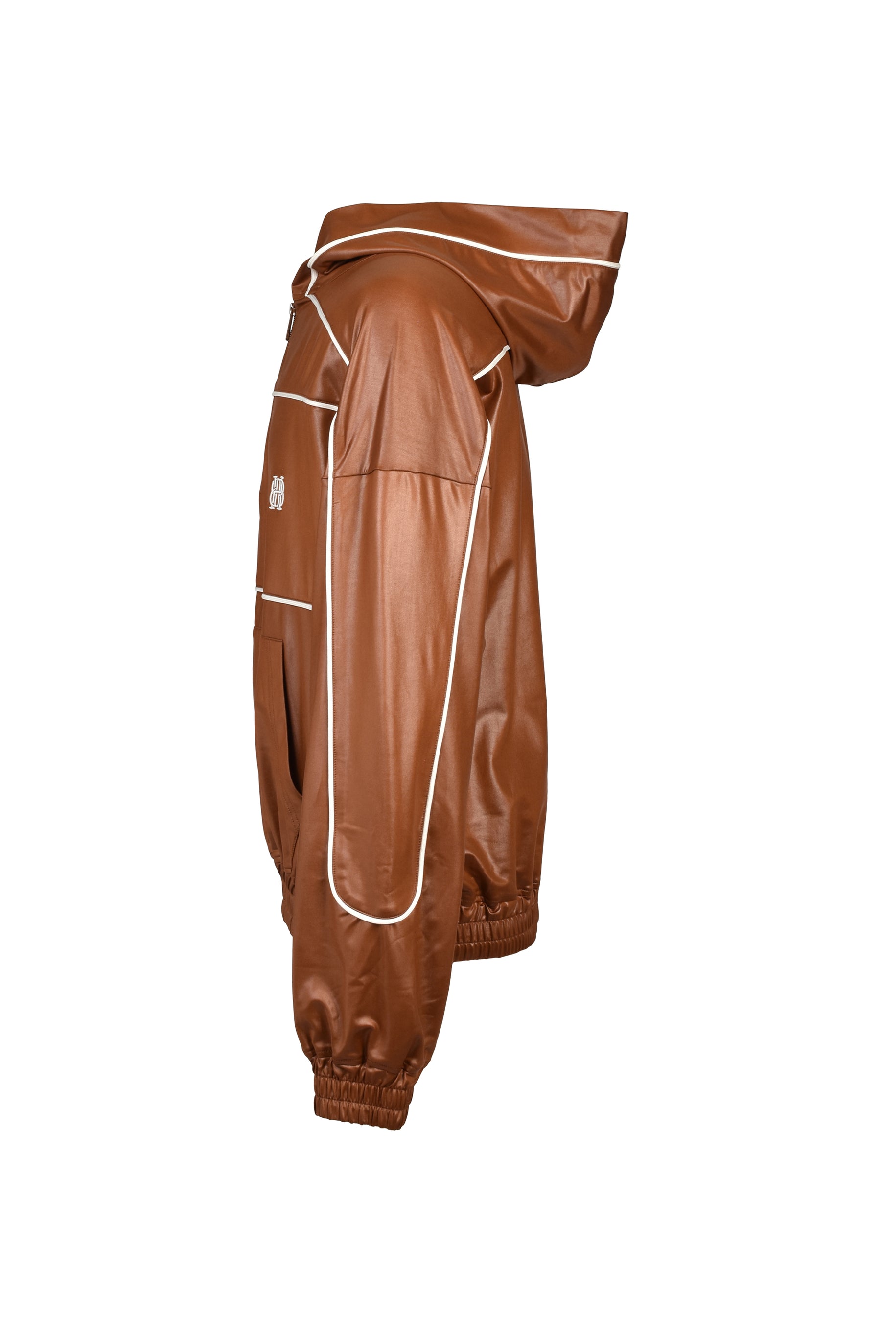 PIPING COATING HALF ZIP HOODIE / BRW