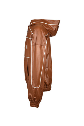 PIPING COATING HALF ZIP HOODIE / BRW