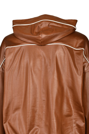 PIPING COATING HALF ZIP HOODIE / BRW