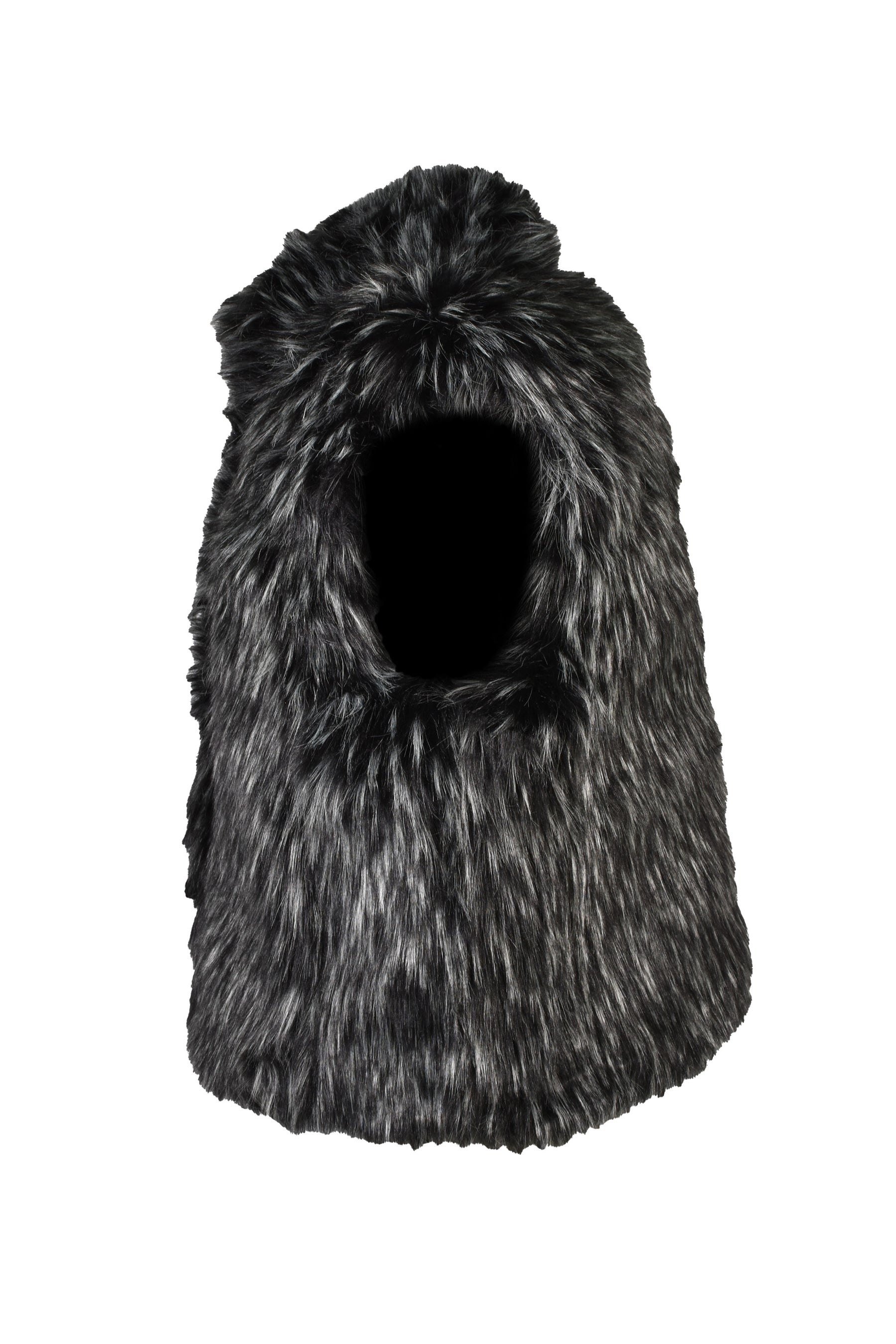 REVERSIBLE FUR PUFFER VEST / BLK