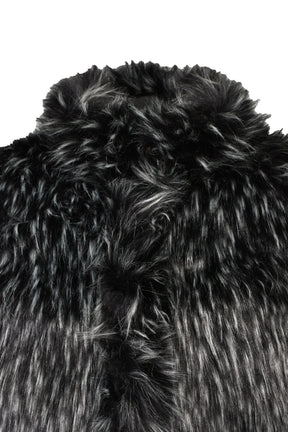 REVERSIBLE FUR PUFFER VEST / BLK