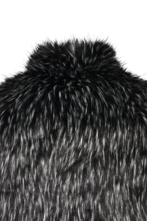 REVERSIBLE FUR PUFFER VEST / BLK