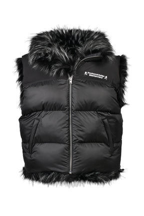 REVERSIBLE FUR PUFFER VEST / BLK