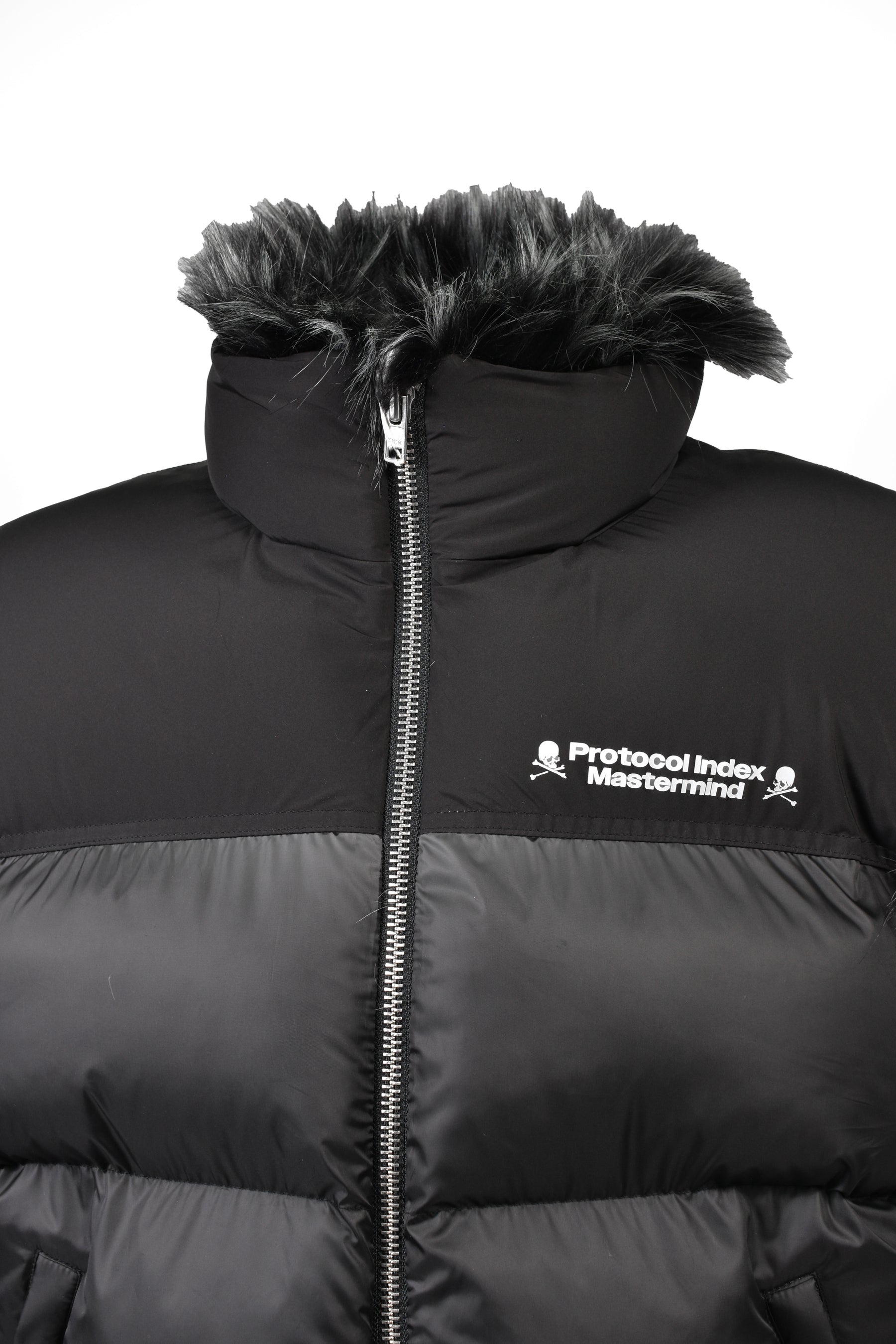 REVERSIBLE FUR PUFFER VEST / BLK