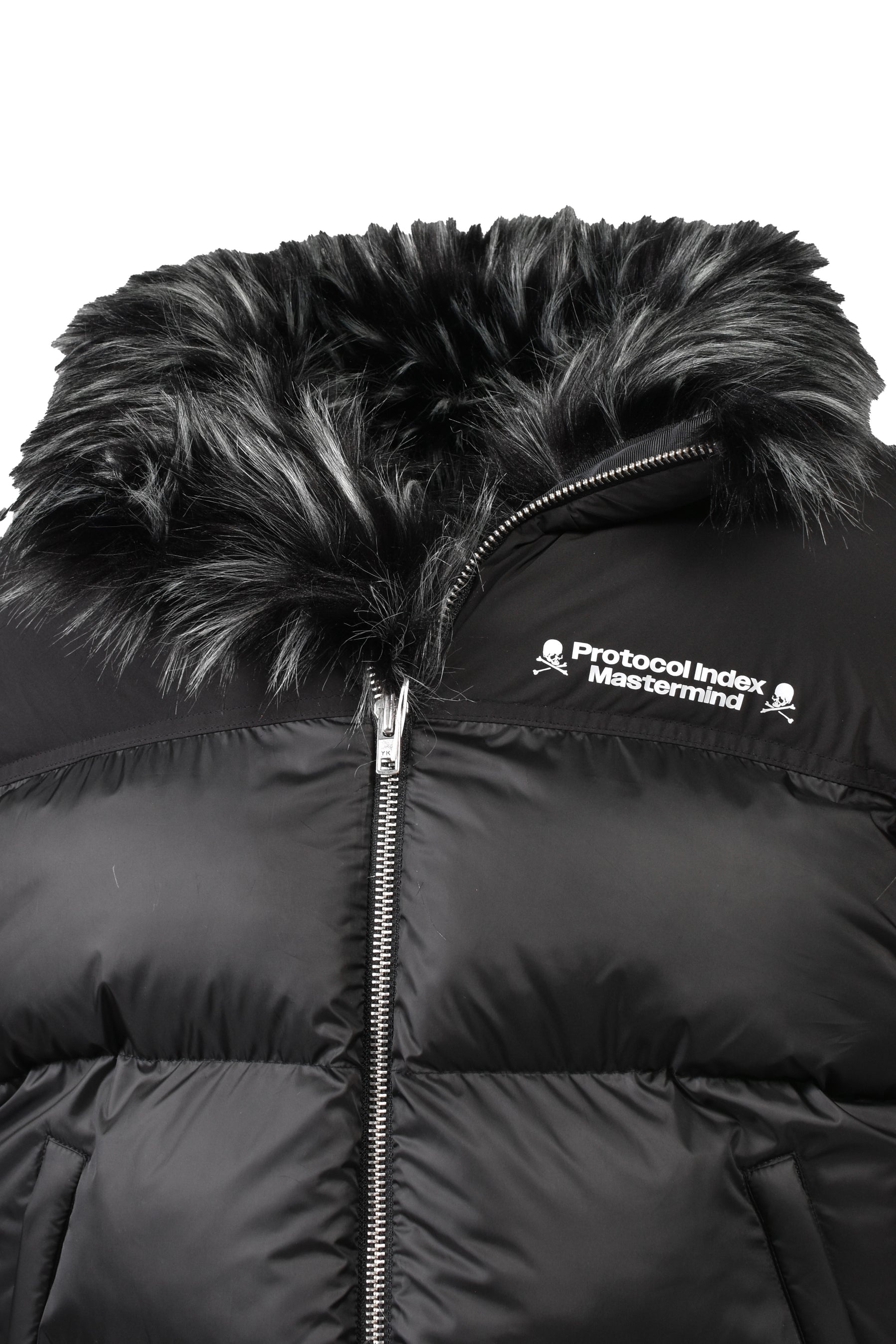 REVERSIBLE FUR PUFFER VEST / BLK
