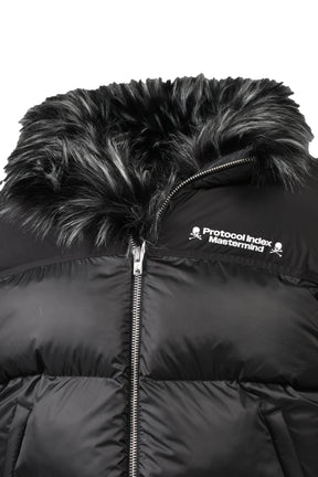 REVERSIBLE FUR PUFFER VEST / BLK