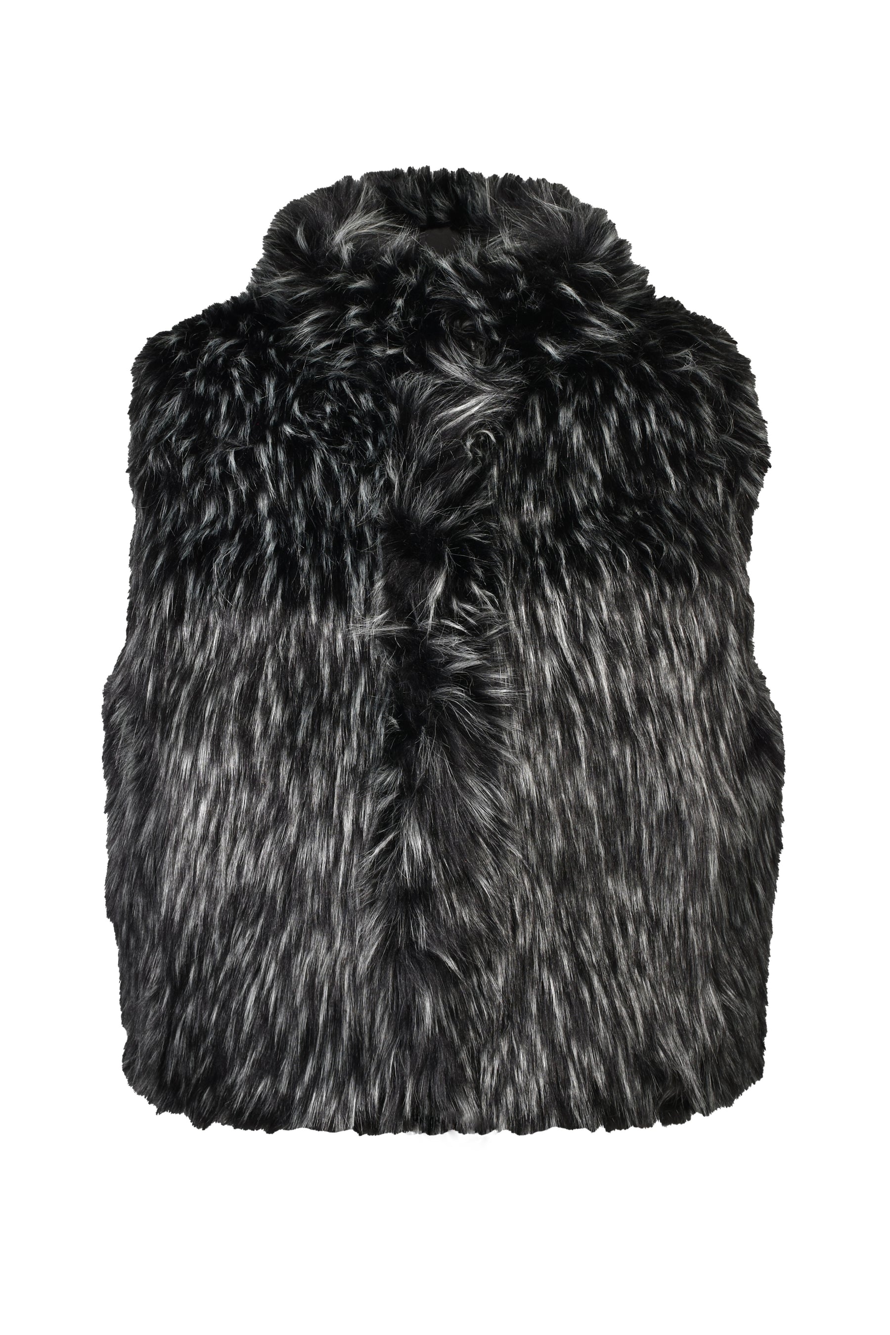 REVERSIBLE FUR PUFFER VEST / BLK