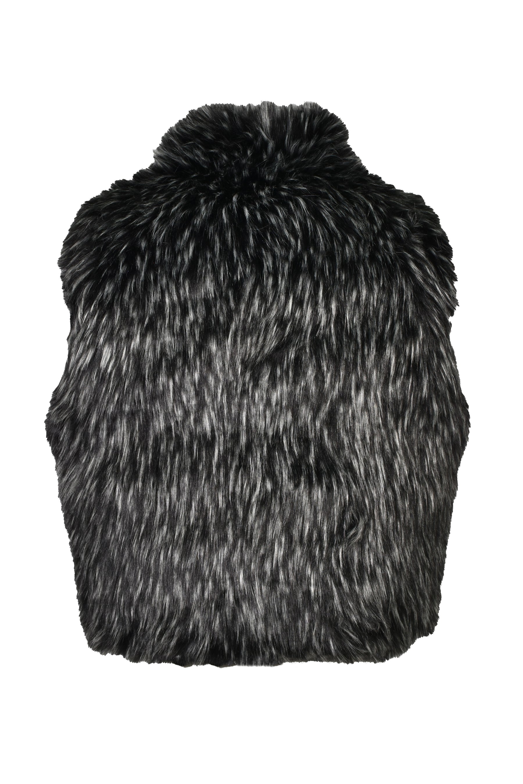 REVERSIBLE FUR PUFFER VEST / BLK