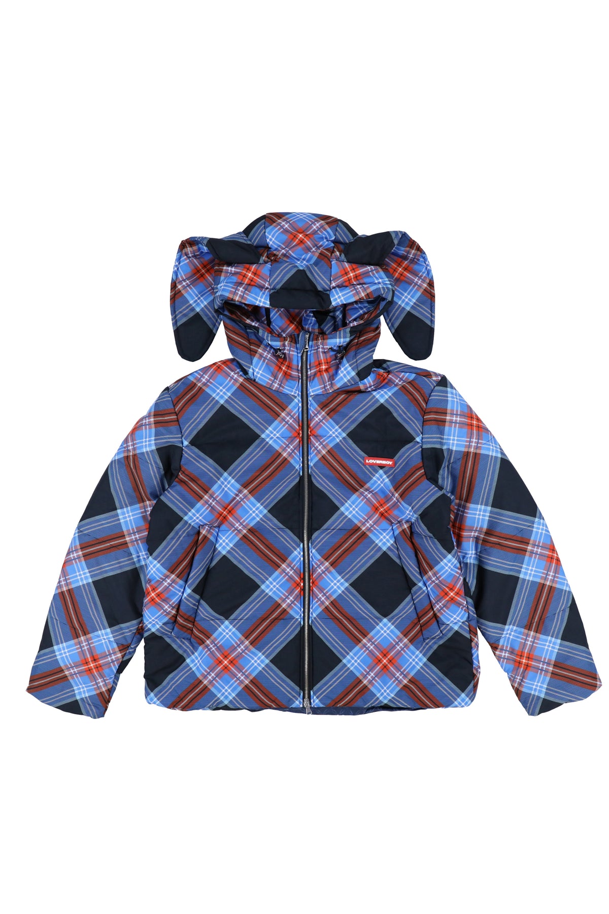 BUNNY PUFFER JACKET / BLK BLU RED CHECK