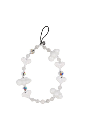 LUX KAWAII MOONSTONE WRISTLET PHONE STRAP / WHT