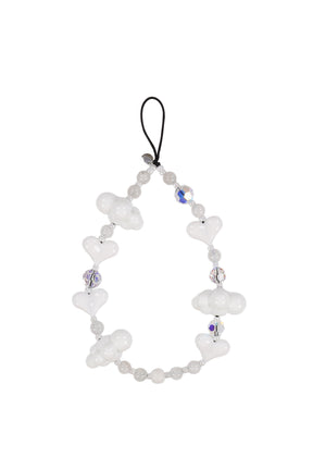 LUX KAWAII MOONSTONE WRISTLET PHONE STRAP / WHT