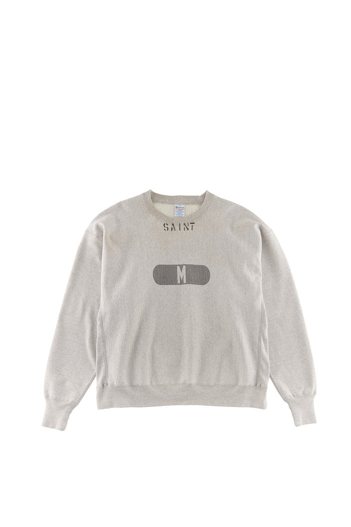 SAINT Mxxxxxx セントマイケル CREW NECK SWEAT/M / GRY -NUBIAN