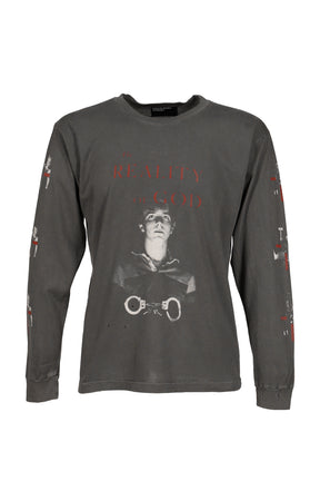 THE REALITY OF OF GOD LS T-SHIRT / WASHED BLK