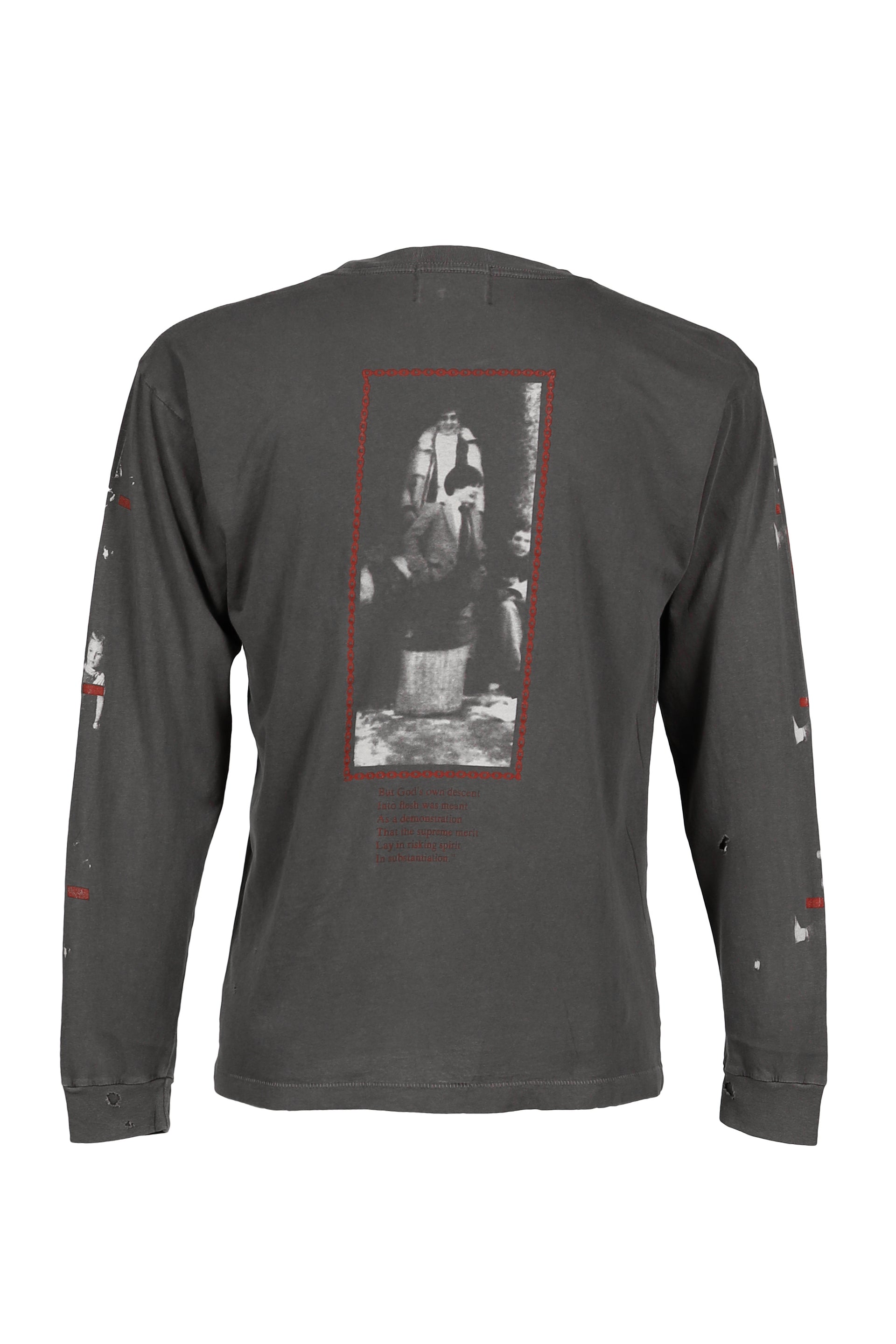 THE REALITY OF OF GOD LS T-SHIRT / WASHED BLK