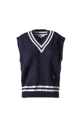 SRC CABLEKNIT VEST / NVY