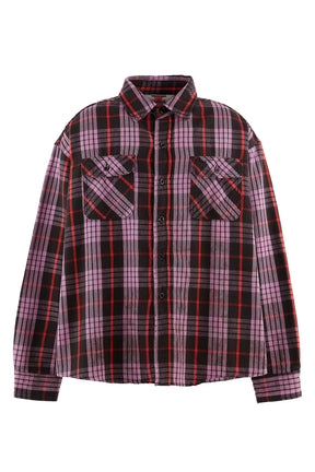 FLANNNEL SHIRT/CHECK / PUR