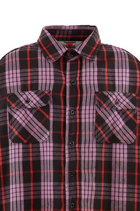 FLANNNEL SHIRT/CHECK / PUR