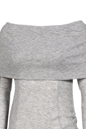 TWO-WAY OFFSHOULDER TOP / GRY
