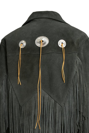 LEATHER FRINGE RIDERS JACKET / DUST