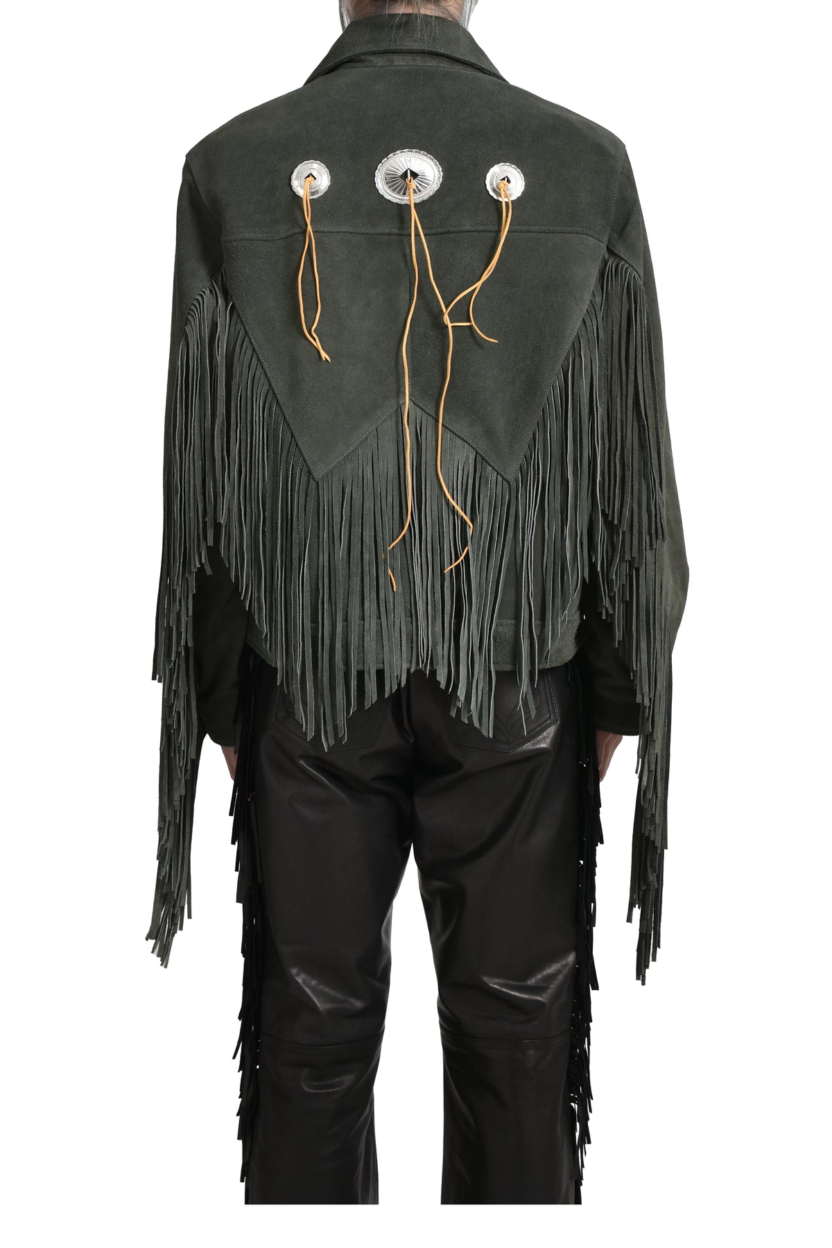 LEATHER FRINGE RIDERS JACKET / DUST