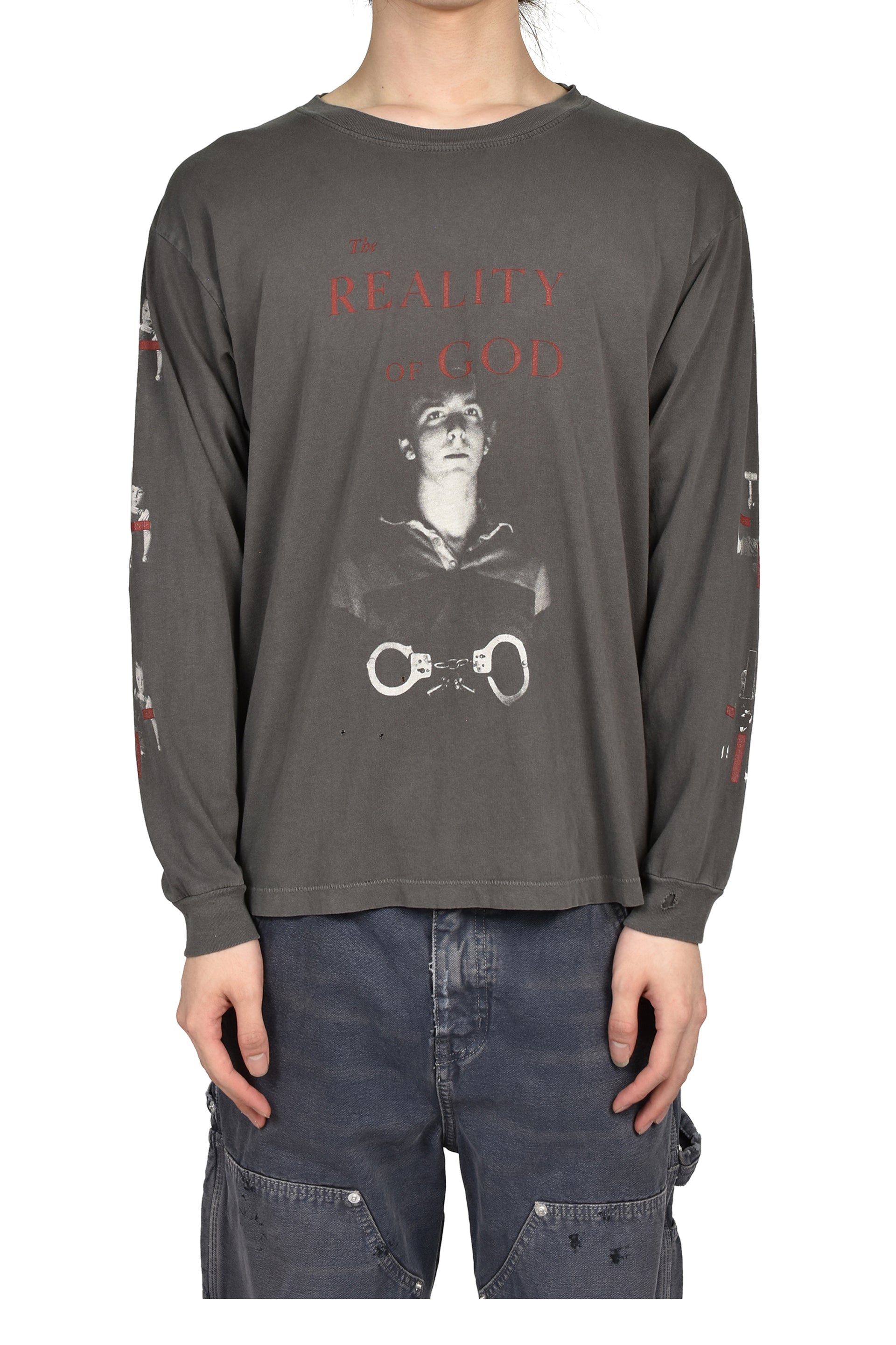 THE REALITY OF OF GOD LS T-SHIRT / WASHED BLK