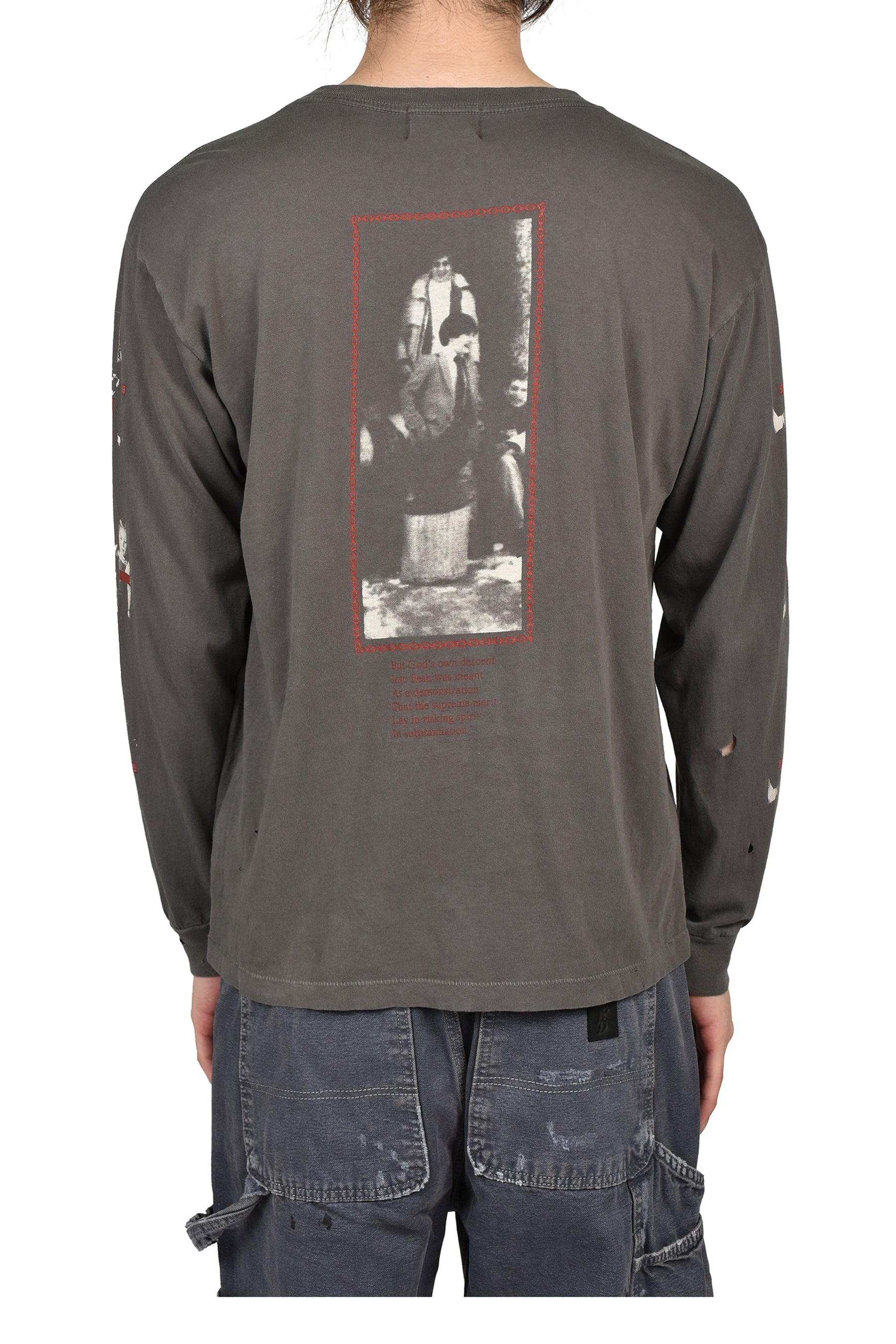 THE REALITY OF OF GOD LS T-SHIRT / WASHED BLK