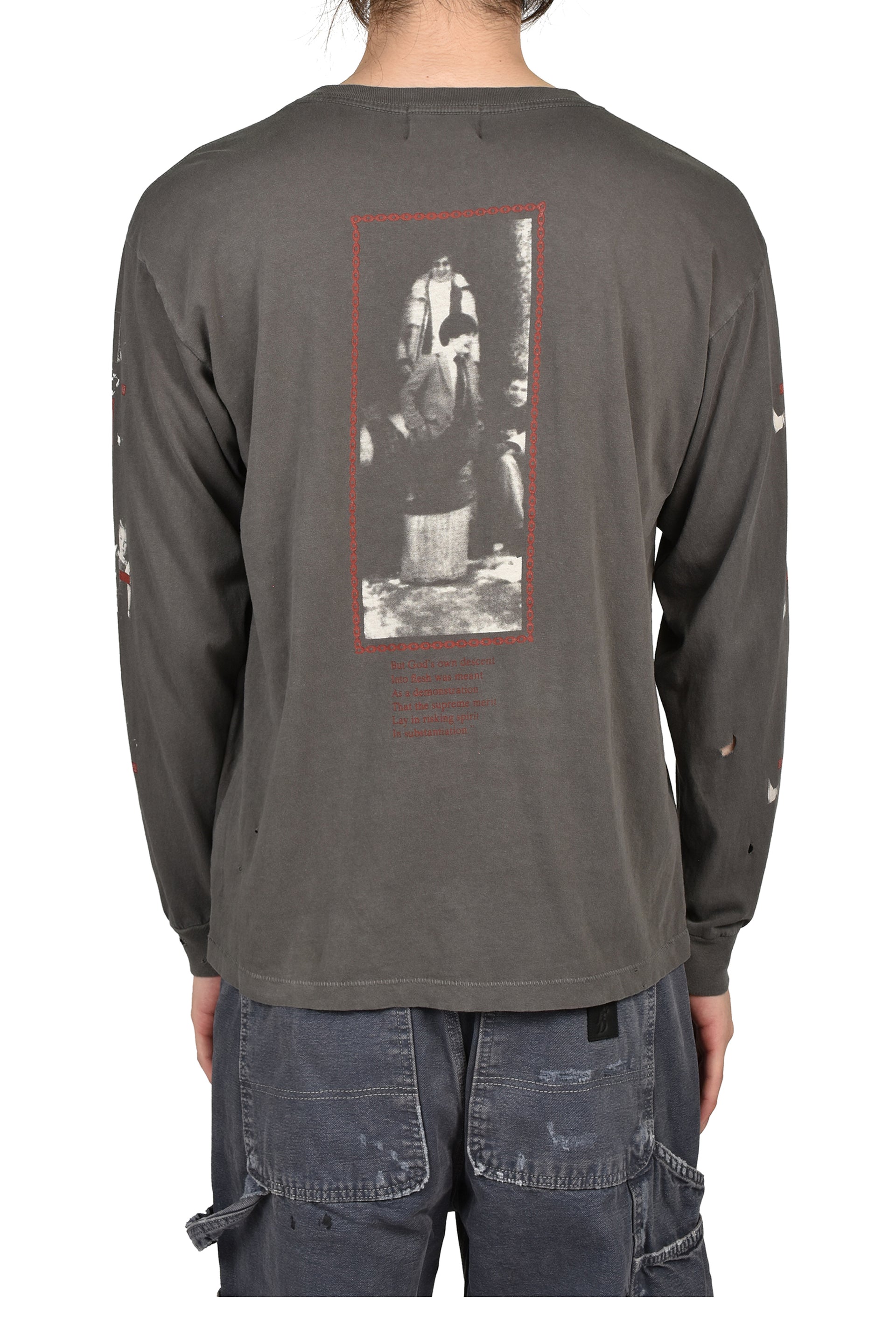 THE REALITY OF OF GOD LS T-SHIRT / WASHED BLK