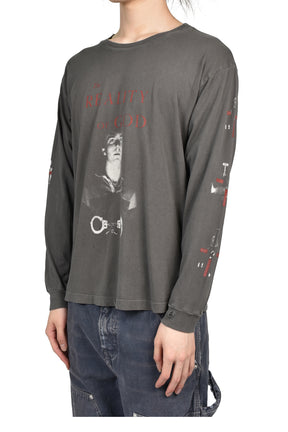 THE REALITY OF OF GOD LS T-SHIRT / WASHED BLK