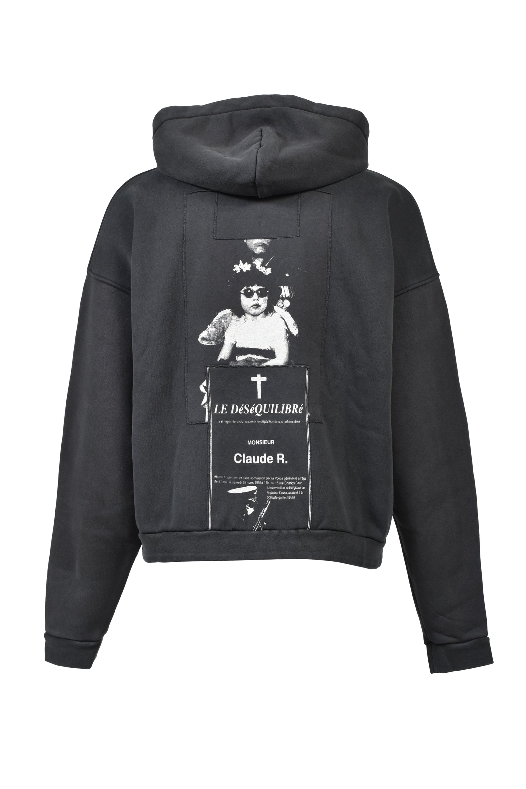 RUSSIAN CHORUS ZIP HOODIE / FADED BLK