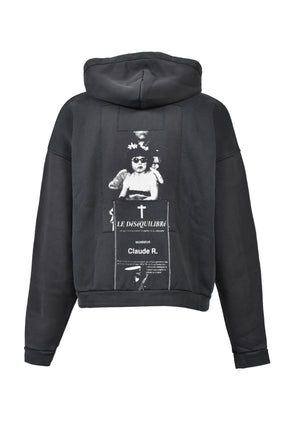 RUSSIAN CHORUS ZIP HOODIE / FADED BLK
