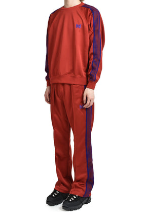 TRACK CREW NECK SHIRT - POLY SMOOTH / RED