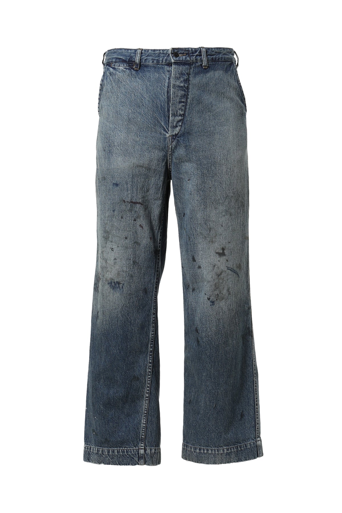 BOW WOW USN DENM TROUSERS / INDIGO AGEING PAINTED