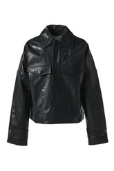 CACHE LEATHER JACKET / BLK