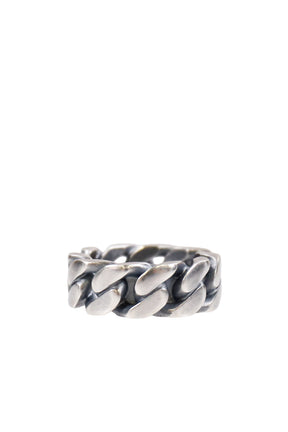 MINIMAL LOGO CURB RING / ARGENTO BRUNITO 