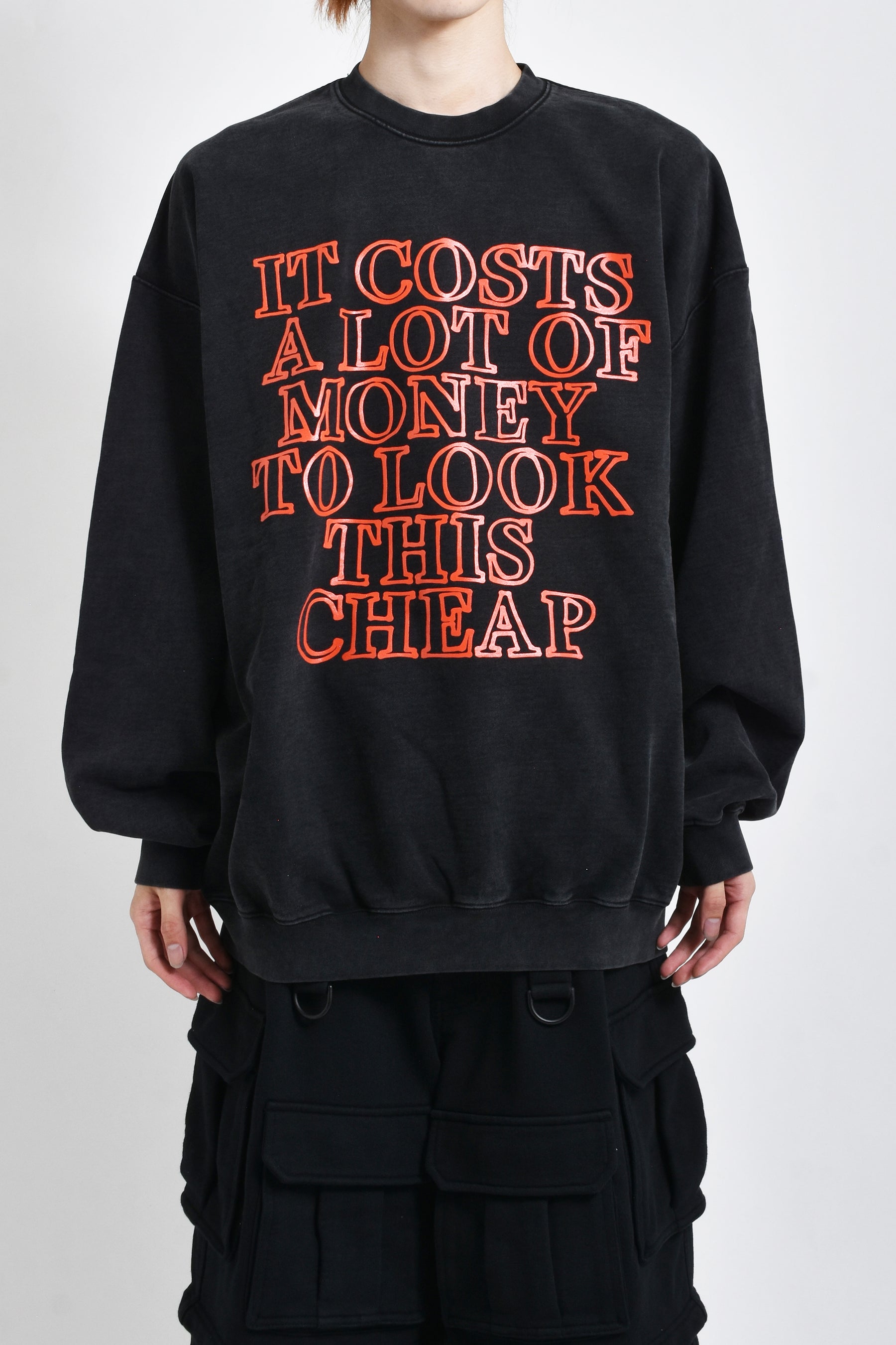 VERY EXPENSIVE SWEATSHIRT / WASHED BLK