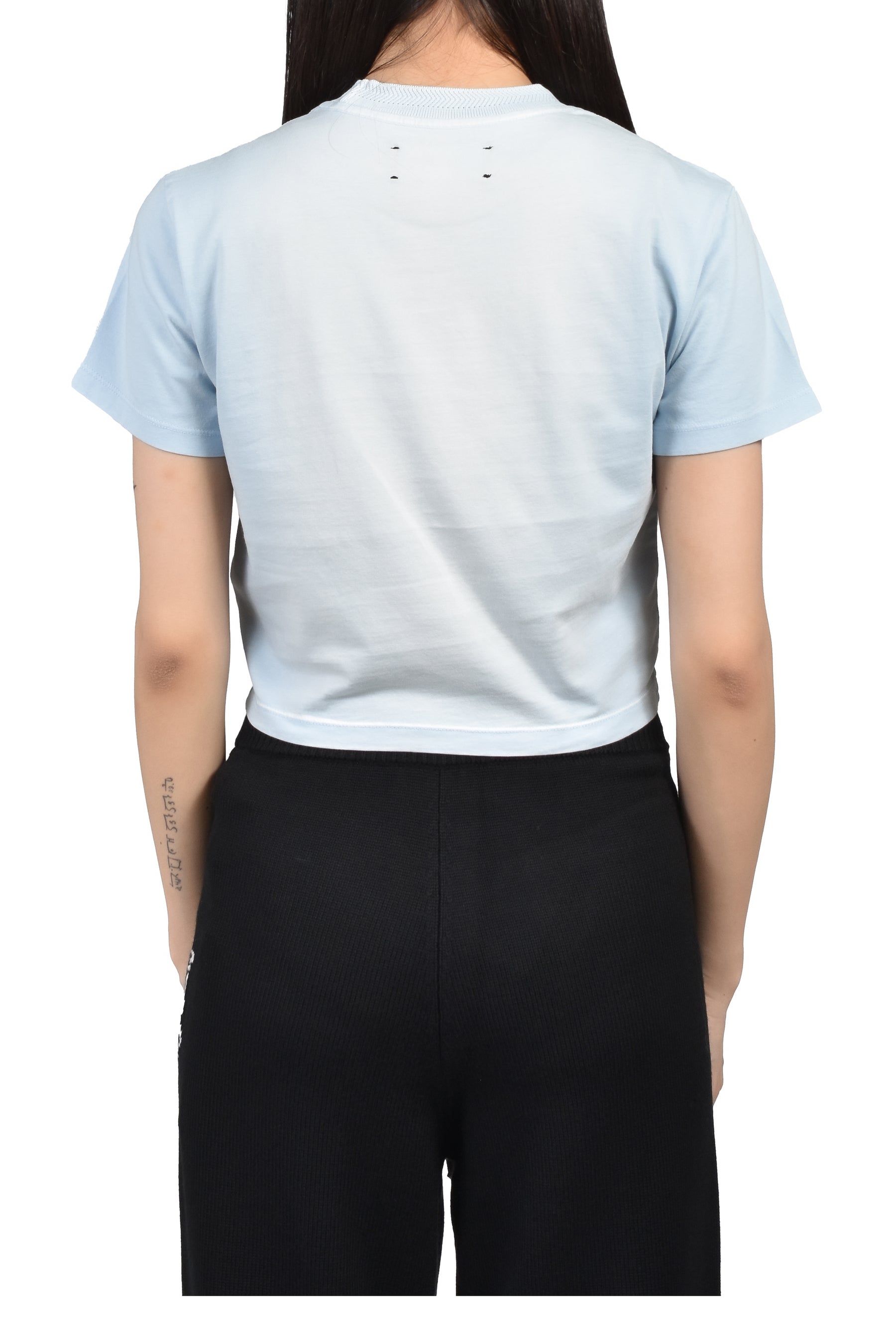 MA EMB GD BABY SS TEE / SKYLINE BLU