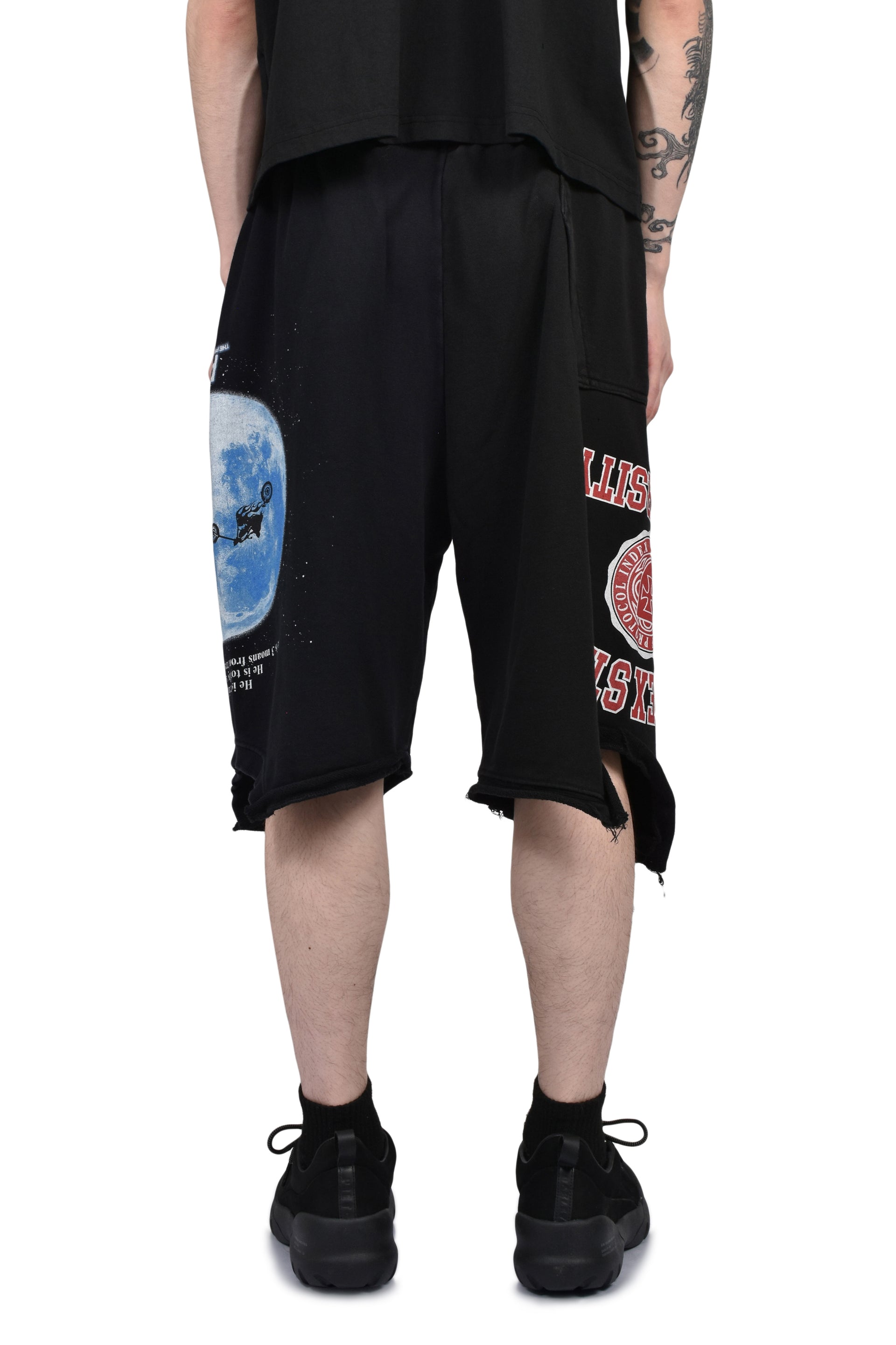 RECONSTRUCTED SWEAT SHORTS / BLK