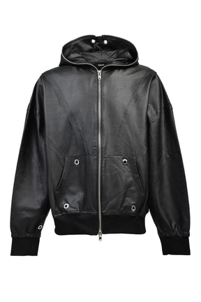 COATING ZIP UP HOODIE TYPE-2 / BLK