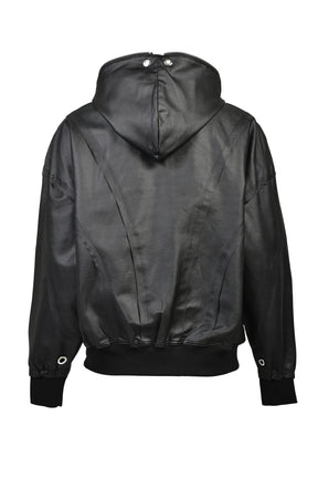 COATING ZIP UP HOODIE TYPE-2 / BLK