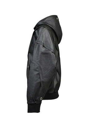 COATING ZIP UP HOODIE TYPE-2 / BLK