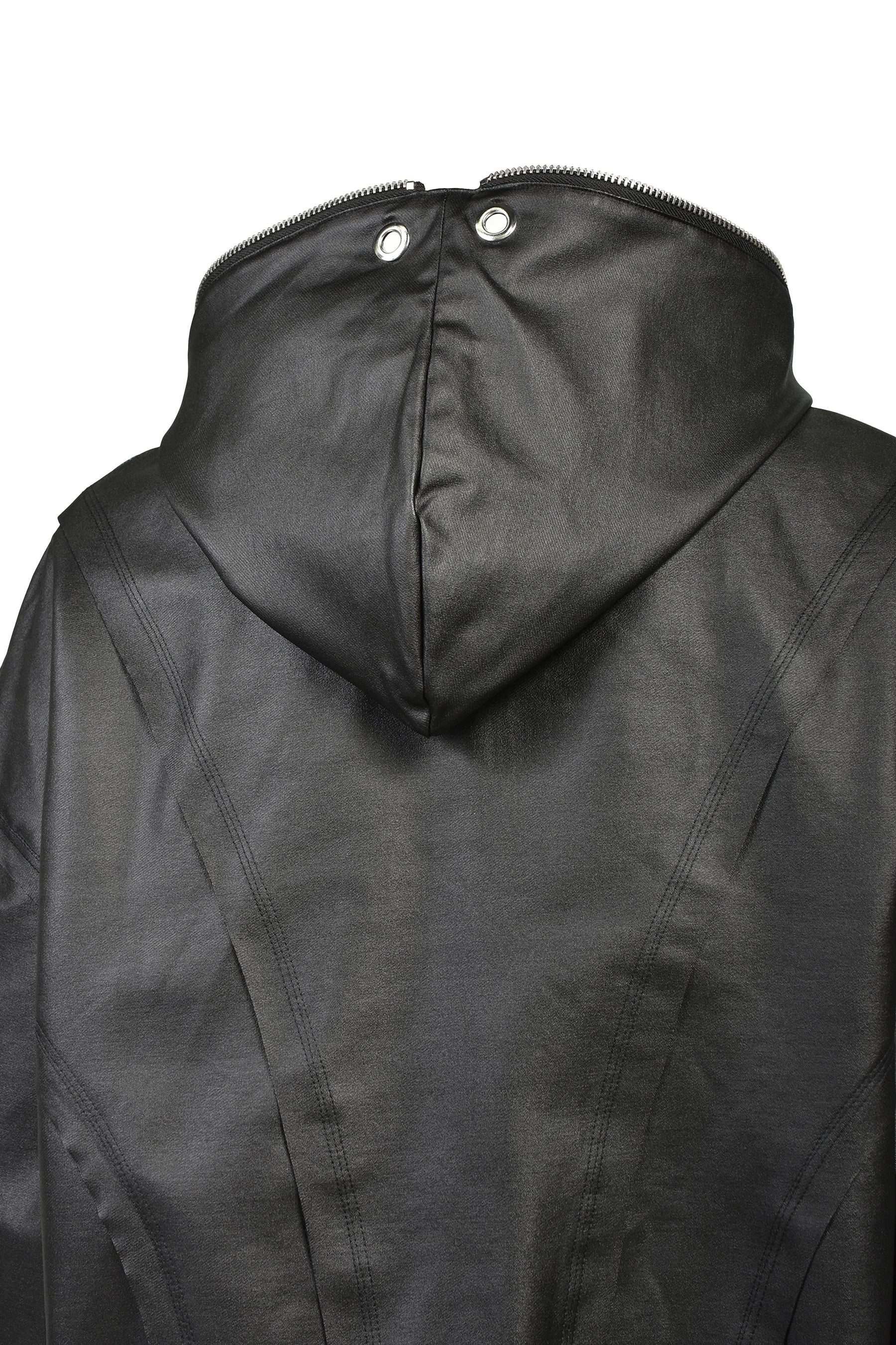 COATING ZIP UP HOODIE TYPE-2 / BLK
