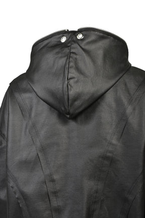 COATING ZIP UP HOODIE TYPE-2 / BLK