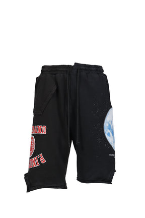 RECONSTRUCTED SWEAT SHORTS / BLK