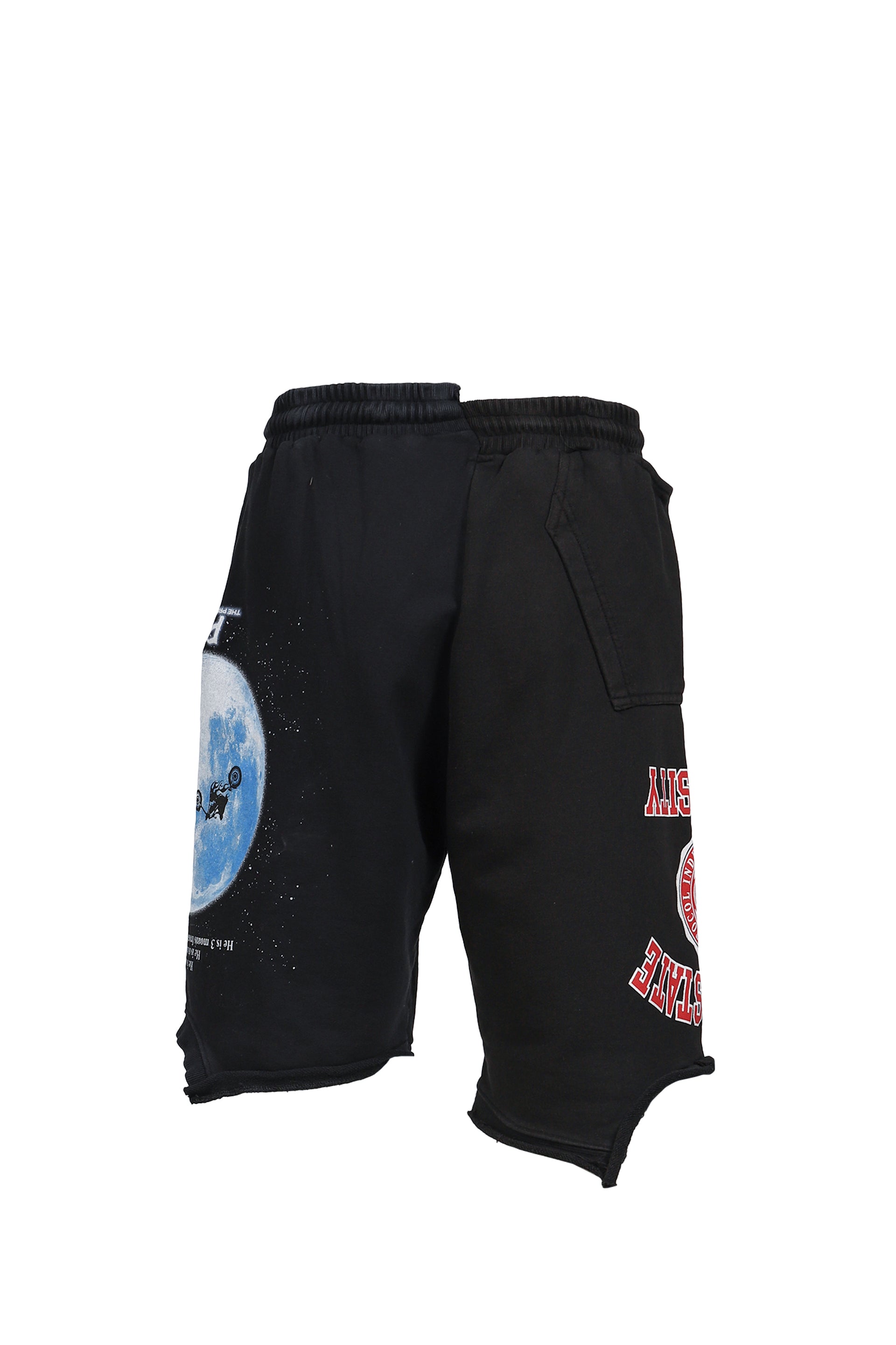 RECONSTRUCTED SWEAT SHORTS / BLK