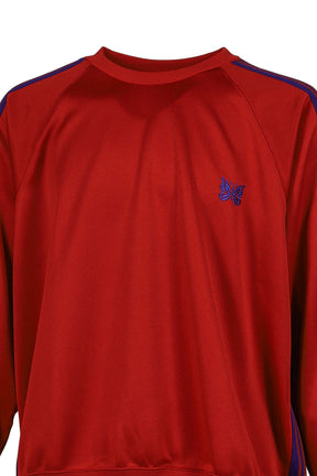 TRACK CREW NECK SHIRT - POLY SMOOTH / RED