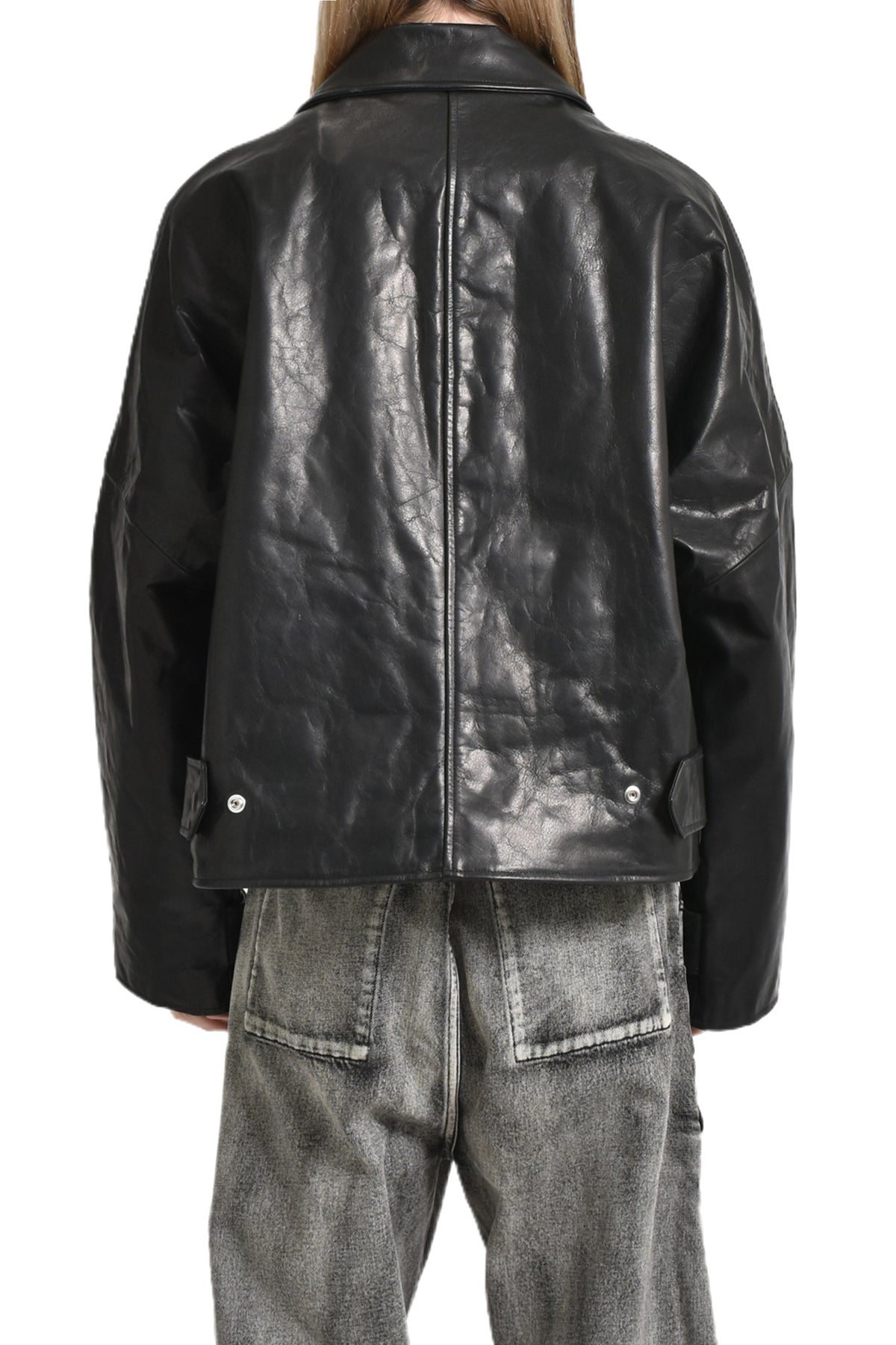 CACHE LEATHER JACKET / BLK