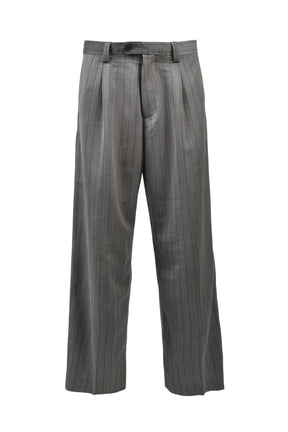 CARROT LEG TROUSERS / GREIGE PINSTRIPE