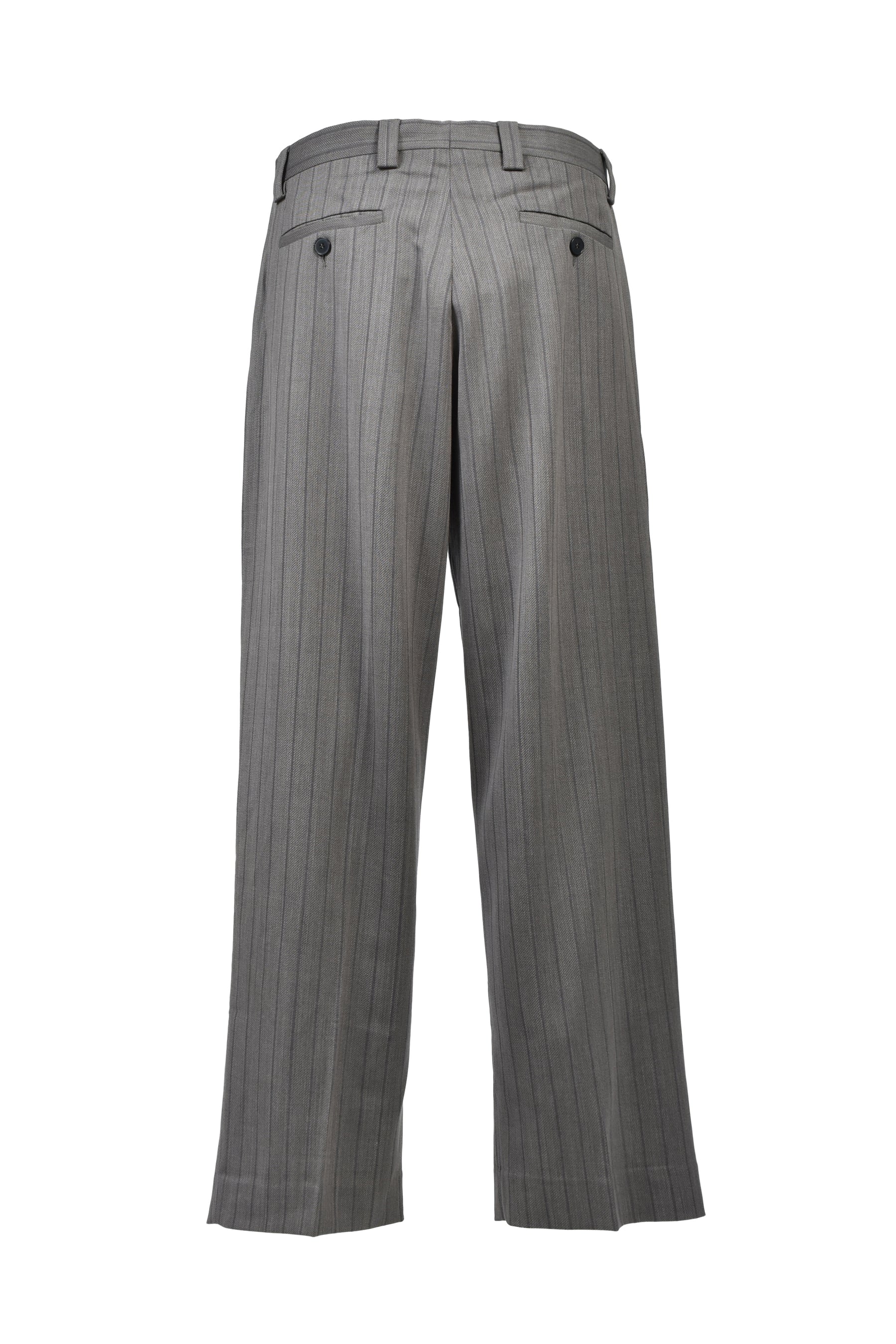 CARROT LEG TROUSERS / GREIGE PINSTRIPE