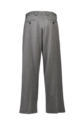 CARROT LEG TROUSERS / GREIGE PINSTRIPE