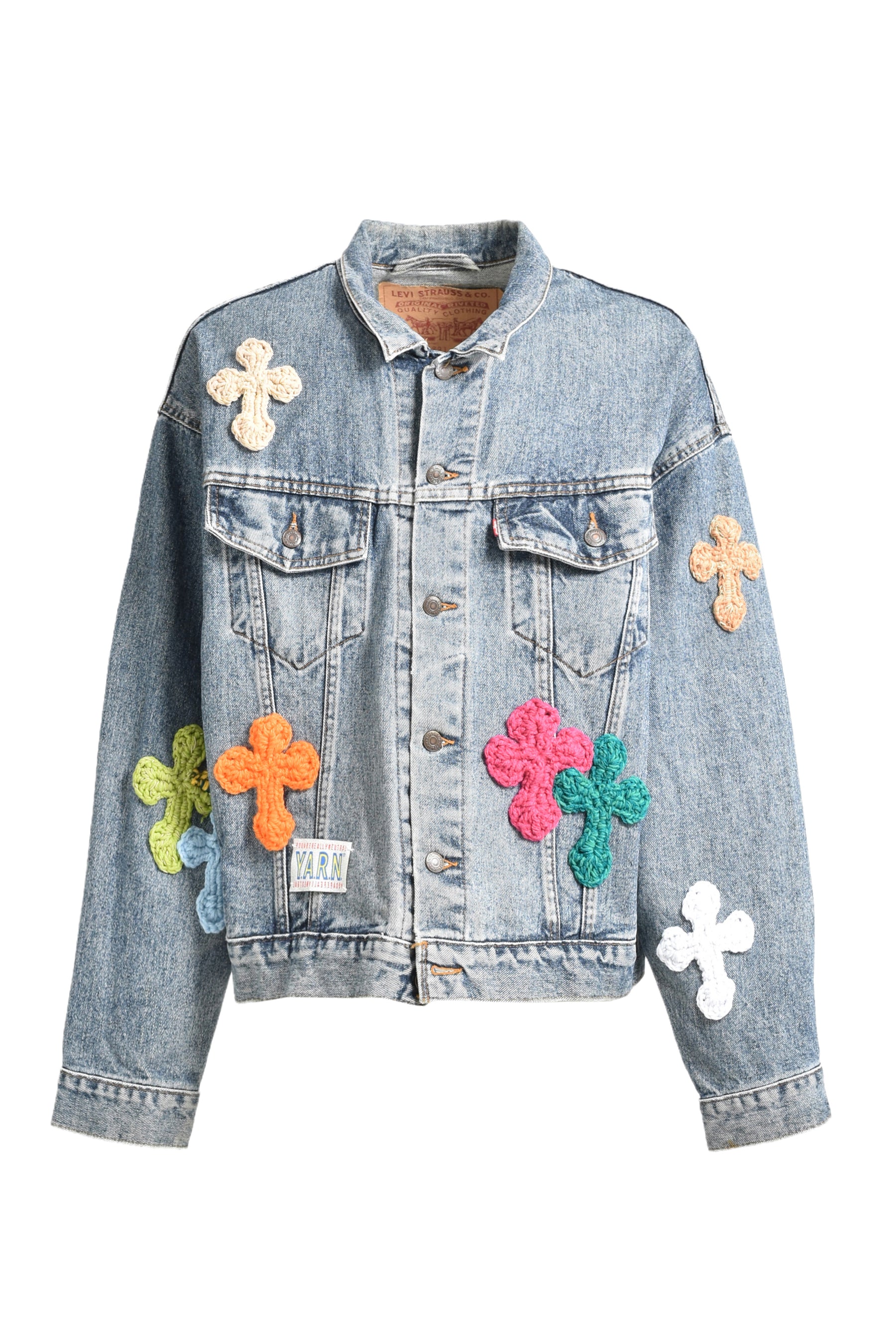 3D CROSS DENIM JACKET / MULTI